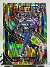 2024 Panini Select Premier Level AJ Barner #103 Green & Yellow Shock Prizm (RC)