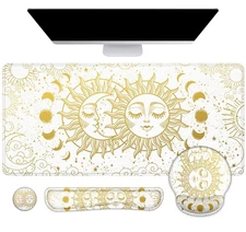 LATEEFAH Mouse Pad with Wrist Rest, Large Mouse Pad, Ergonomic Gaming Desk Pa...