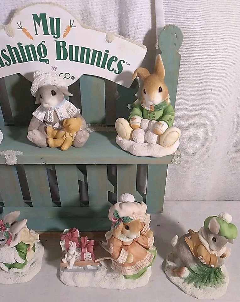 My Blushing Bunnies Colección Coleccionable de 7 Con Expositor de ENESCO Foto 3 de 4