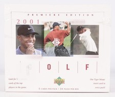 2001 UPPER DECK GOLF RETAIL BOX - SAME AS HOBBY - TIGER WOODS ROOKIE!