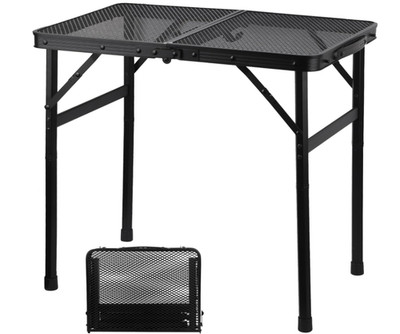 Mesa camping plegable ligera ajustable metal con malla BBQ picnic 2FT