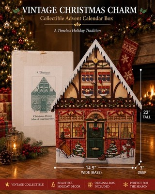 Vintage Christmas House Advent Calendar