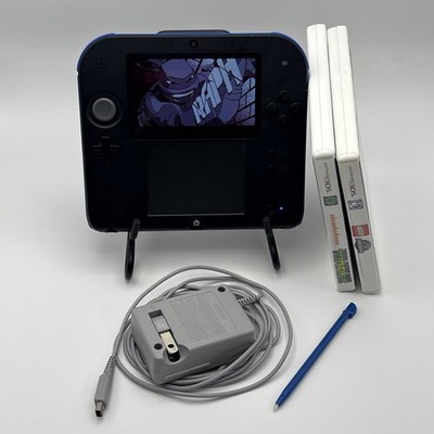 Read Desc Nintendo 2DS Launch Edition Handheld System - Black/Blue W/ Games Lot