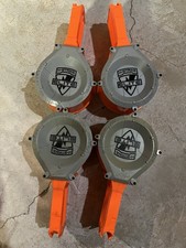 25 Nerf Dart Drum Magazine Clip 4 Lot Set Orange Gray Replacement Toy Foam Round