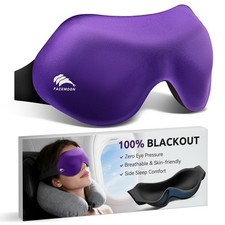 Sleep Mask for Side Sleepers, 3D Contoured, Light Blocking, Purple