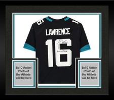 Framed Trevor Lawrence Jaguars Signed Black Nike Limited Jersey w/#1 Pick Insc