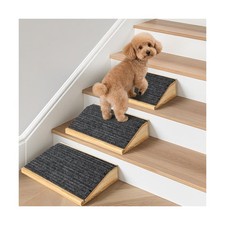 3-Pack Wooden Dog Ramp for Stairs, Anti-Slip Pet Steps for Small Dogs with Ca...