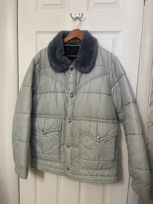 Vintage Walls Blizzard Pruf Puffer Jacket Gray Made In TX USA Sz Medium? VGUC
