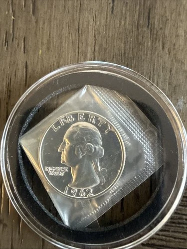 1962 Proof Washington Quarter Cameo White Gem in Mint Plastic