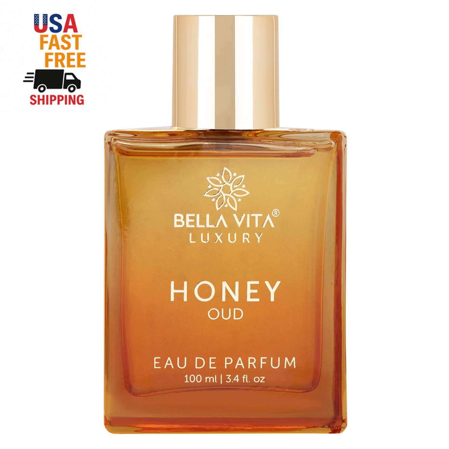 Bellavita Luxury Honey Oud Eau De Parfum (3.4 Fl. Oz.) | Patchouli, Vanilla, Ber