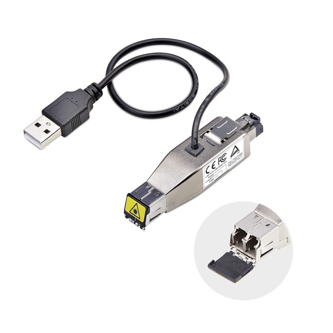 StarTech.com Gigabit Fiber to RJ45 Ethernet Media Converter Dongle Optical Singl