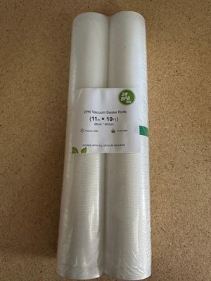 Vacuum Sealer Rolls 11in x 10ft Food Saver Storage Bags BPA Free (Pack of 2)