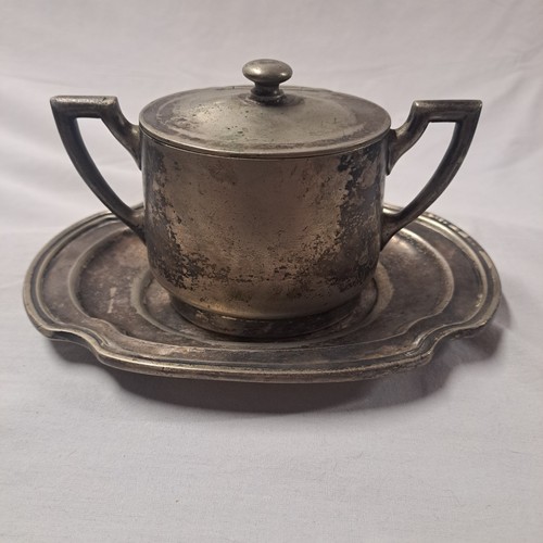 Southern Railway Tray By Reed & Barton "Southern Serves The South" w/ Sugar Bowl