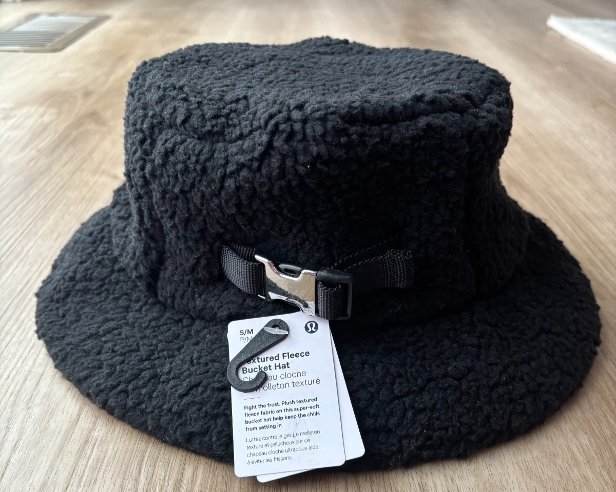 NWT Lululemon Textured Fleece Bucket Hat S/M BLK Black