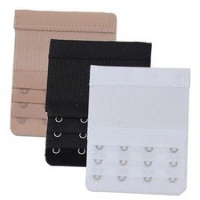 Bra Strap Extenders, Women Elastic Extensions Bra 4 Hook ,3pcs Black/Skin/White