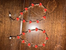 Gold Red Metal Heart Hoop Earrings Love Theme Enamel Hook Closure Fashion