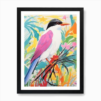 Buntes Vogel Gemälde Seeschwalbe gerahmt Wandbild Poster Leinwanddruck Bild
