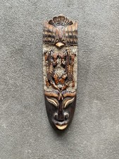 Handgeschnitzte Bali Maske – 33 cm – Ethno Wanddeko – Handbemalt