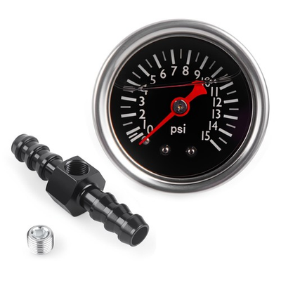 #ad #ad Universal 0 15psi Fuel Pressure Gauge 1 8quot; NPT Oil Press 3 8quot; Barb 0 15Psi $17.15