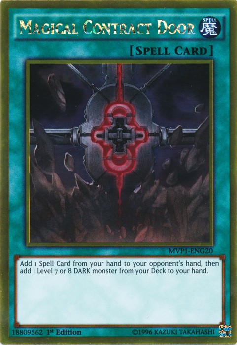 Magical Contract Door - MVP1-ENG20 - Gold Rare - 1st Edition Moderately Played