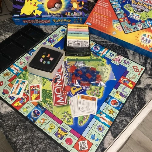 Vintage Hasbro Pokemon Collector's Edition Monopoly Board Game OPENED