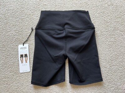 Alo Yoga Women's High Waist Biker Short Shorts 7” Inseam Black Sz