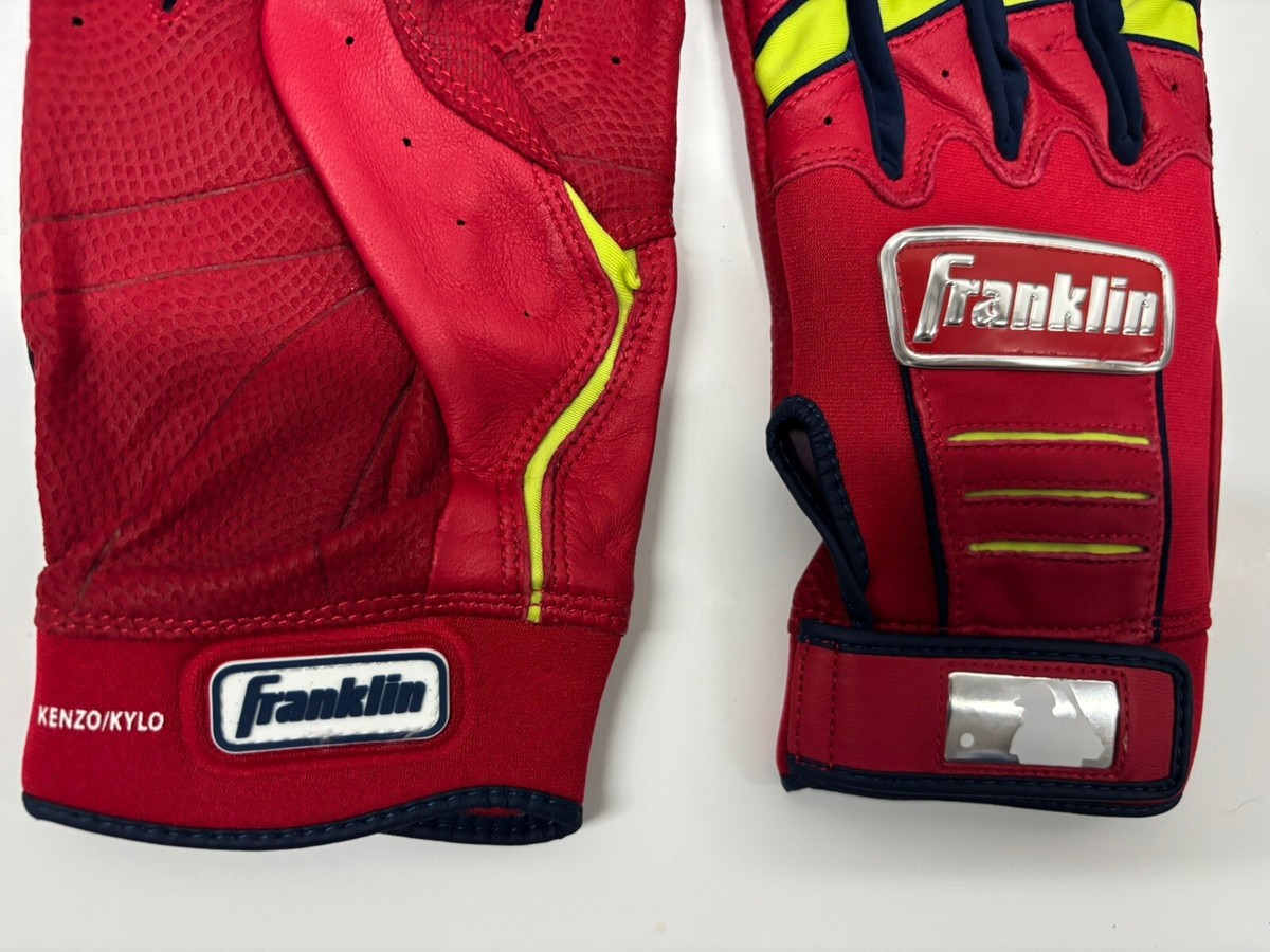Gants De Frappe Baseball Franklin Pro - Édition Carlos Correa Twins - Bleu Marine/rouge Néon Taille XL