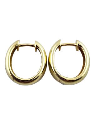 14K Yellow Gold Hinged Cuff Hoop Earrings #18771