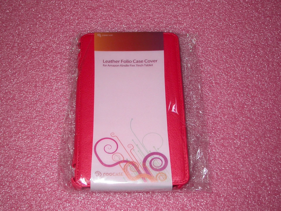 rooCASE for Amazon Kindle Fire 7" - Slim-Fit Vegan Leather Folio Red Lot C8 - Image 2 of 4