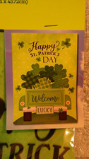 Happy St. Patrick's Day Welcome Lucky Outdoor Garden Flag Banner 12" X 18" New
