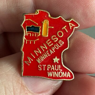 Vintage Minnesota State Shaped Lapel Pin Minneapolis St Paul Winona MN