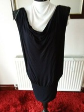 BNWOT - WAREHOUSE - WOMENS BLACK BEADED DRESS - SIZE 10