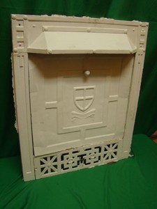 Antique 1800 S Cast Iron With Summer Tin Cover Gas Fireplace