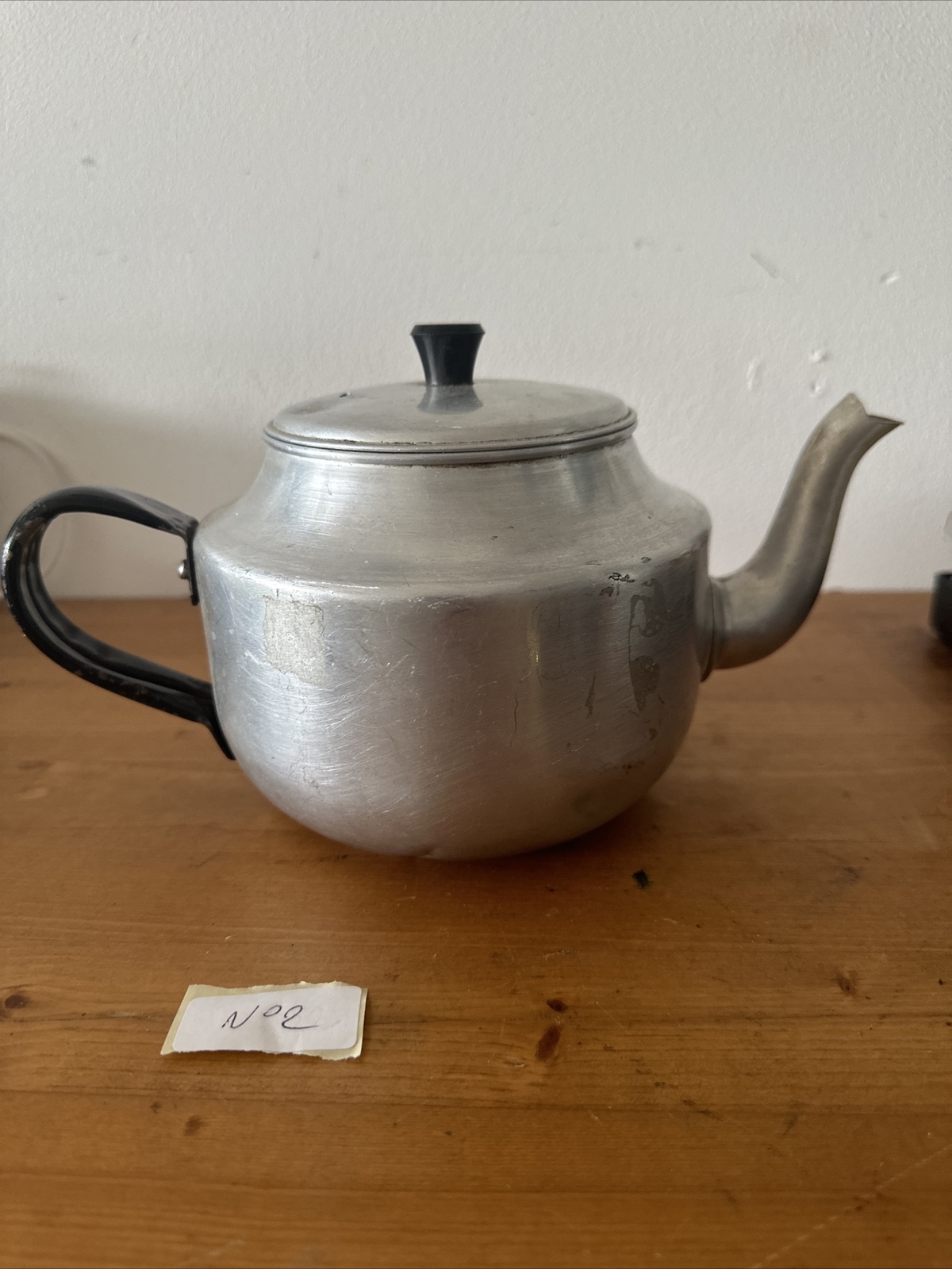 Antigua Pequeña Tetera De Aluminio Para Té No Marcada