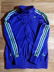blue and lime green adidas tracksuit