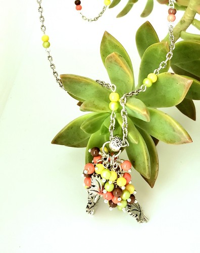 Thanksgiving day Fall Autumn Tree Maple Leaf Jewelry Set,Handcrafted Necklace - Picture 7 of 11