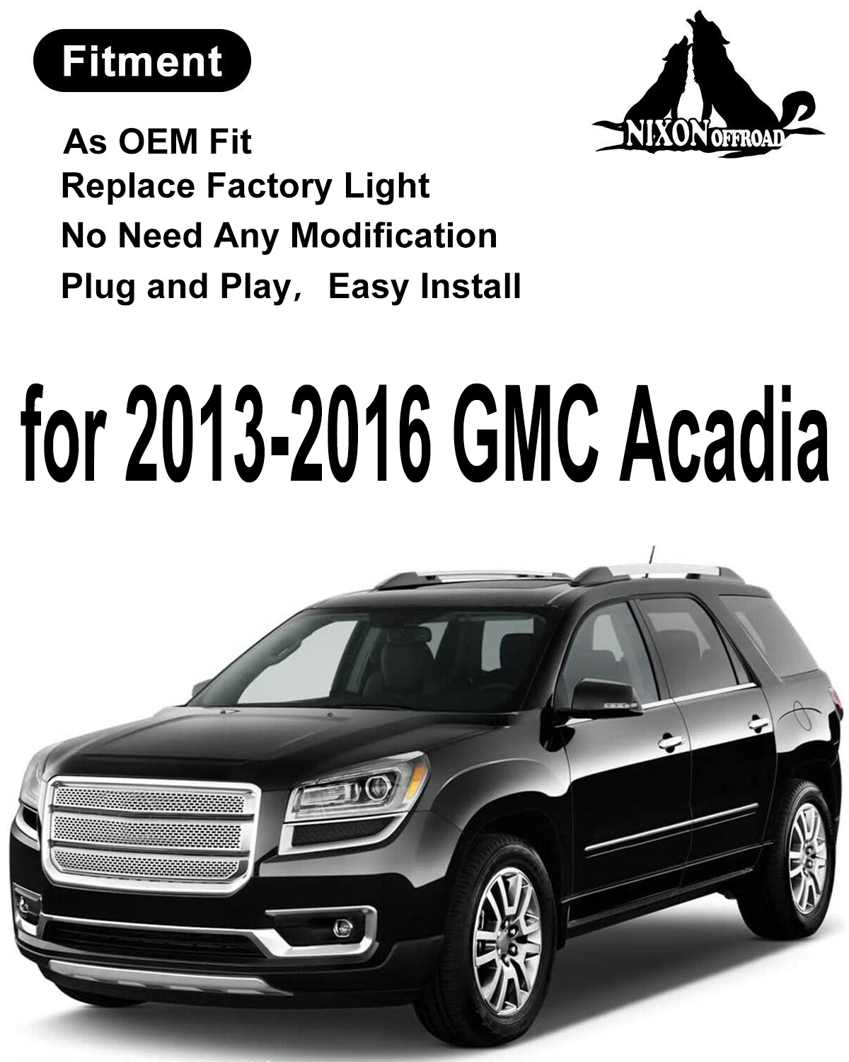 for 20132016 GMC Acadia Fog Lights Pair Wi Bumper Lamps Driving