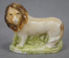 Hand Painted Continental Hard Paste Porcelain Lion Figurine Circa 1830-1850s B