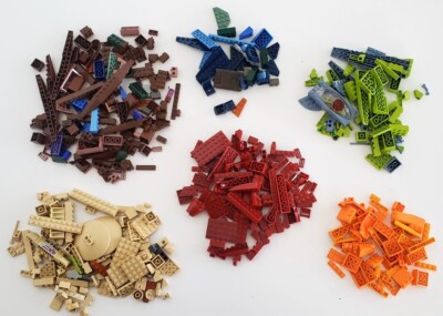assorted lot rare Lego bricks colors lbs sorted orange brown