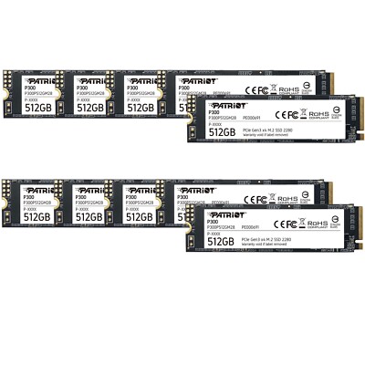 Patriot P300 512GB SSD 2280 M.2 PCIe Gen3 x4 NVMe Internal SSD PC/Laptop 10-PACK