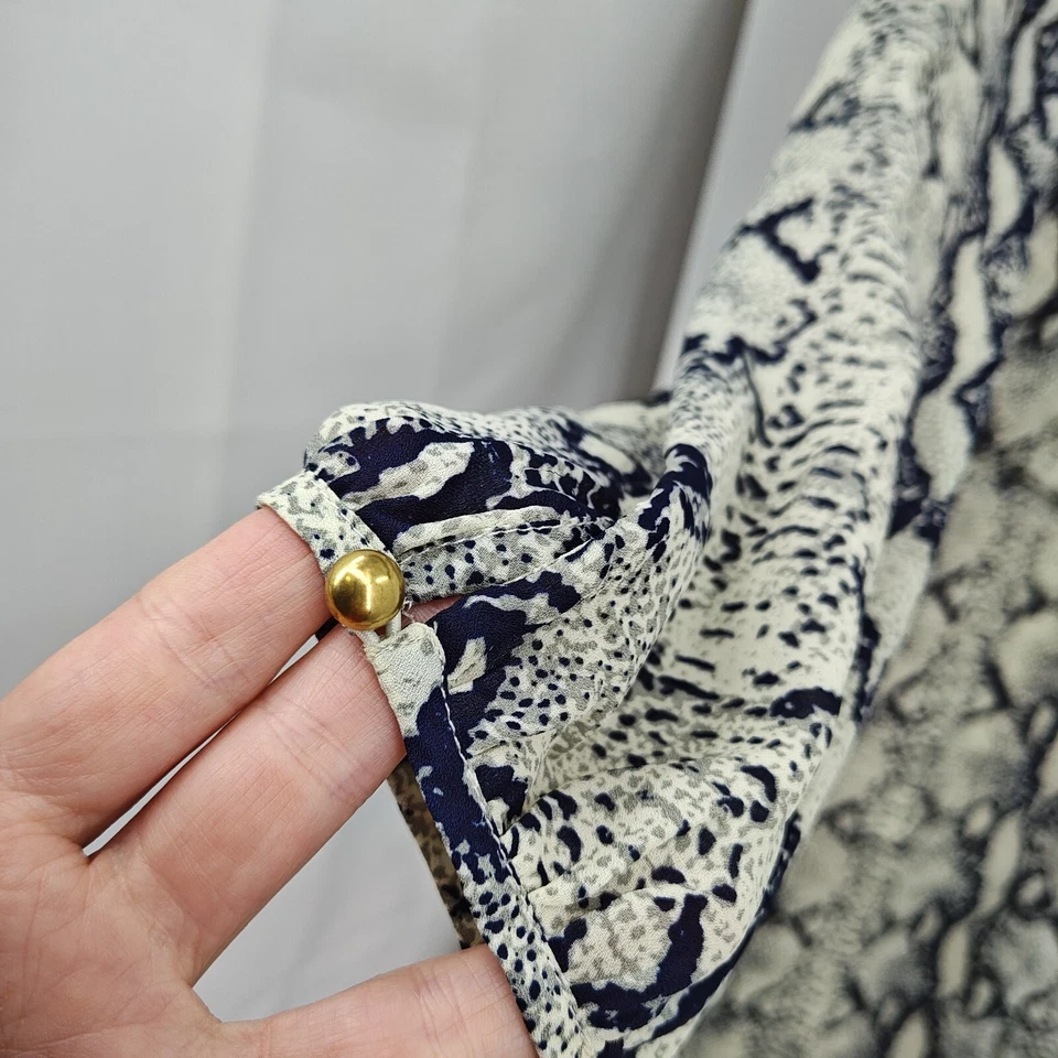 Комбинезон Ark & Co размер средний синий цвета слоновой кости змеиная кожа вырез сзади с длинным рукавом - Изображение 4 из 4