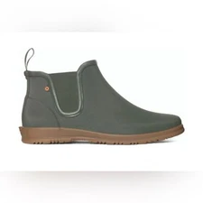 Bogs Sweetpea Slip On Rain Boots Waterproof Olive Green Ankle Women’s Size 7