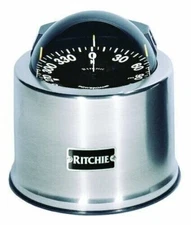 Ritchie Globemaster Stainless Steel Pedestal Mount 5"Flat Dial Compass 12V SP-5C