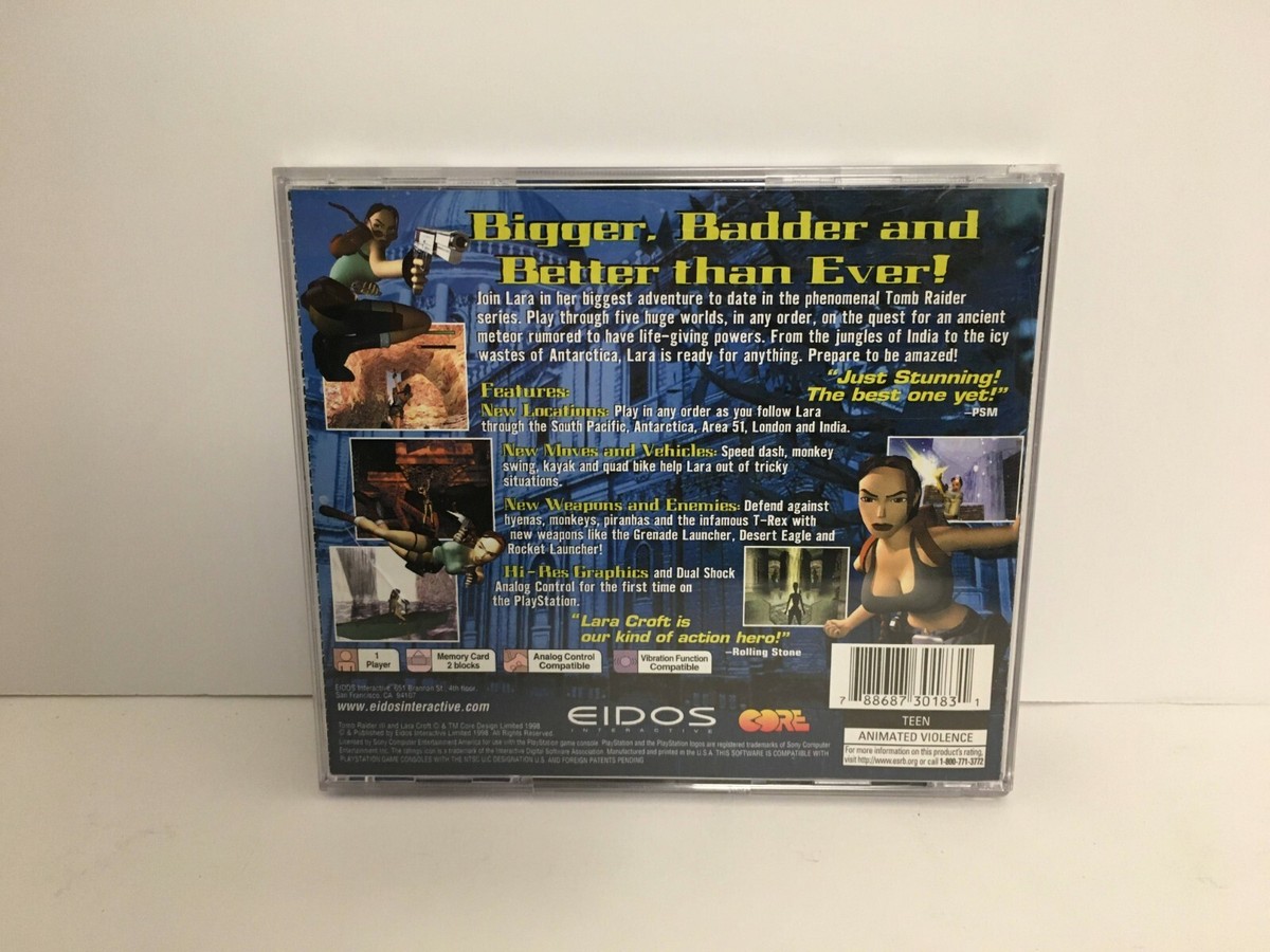 PlayStation - PS★TOME RAIDER 3 ADVENTURES OF LARA Tomb Raider 3: Adventures of Lara Croft Greatest Hits