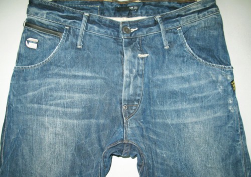 *LO ÚLTIMO Pantalones de mezclilla para hombre G STAR RAW @ 3301 RILEY SUELTOS CÓNICOS BOTÓN EN O 32 - Imagen 7 de 12