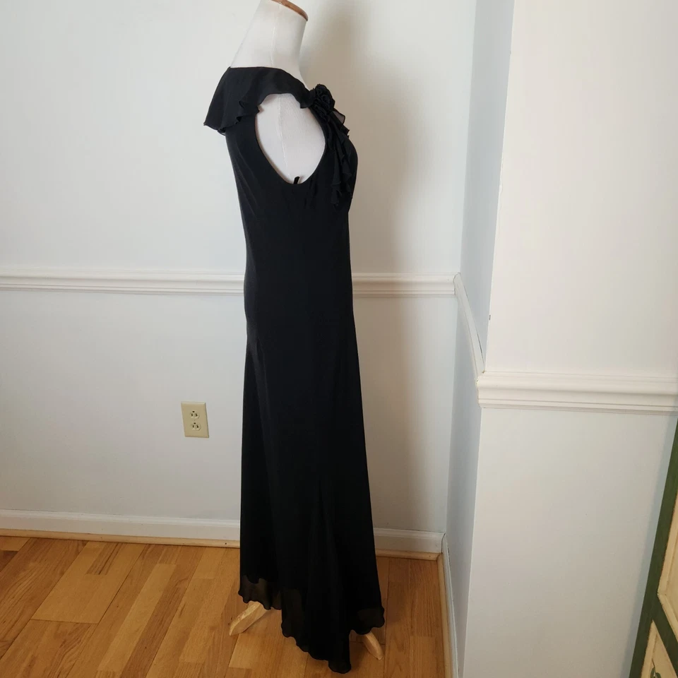 Vestido Y2K Liz Claiborne Talla 10 Mujer Sin Mangas Maxi Hada Grunge Capricho Gótico Assym Foto 3 de 4