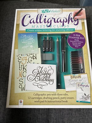 ART MAKER Kalligraphie Masterclass Kit + Lehrbuch & Übungspad