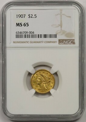 1906年米国リバティヘッド クォーター イーグル2.50ドル NGC MS63 1907 $2.5 NGC MS 65 Liberty Head Gold Quarter Eagle | eBay
