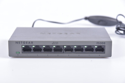 Netgear FS308 Fast Ethernet 8-Port Switch 100 Mbit/s Auto MDI/MDIX SOHO
