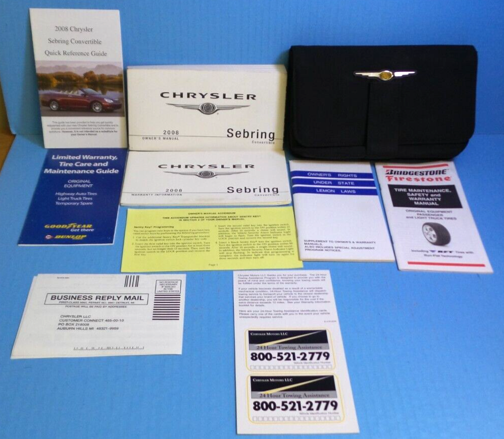 2008 CHRYSLER SEBRING COVERTABLE OWNERS MANUAL visual data 2